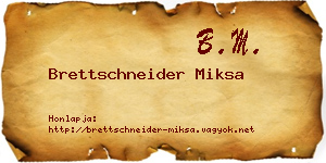Brettschneider Miksa névjegykártya